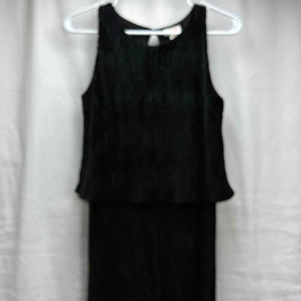 Cat & Jack Girls XL 14 Black Velvet Jumpsuit Sleeveless Wide Leg Party‎